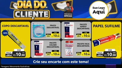 Modelo de TV para TV Horizontal com o tema Dia Do Cliente para Embalagens