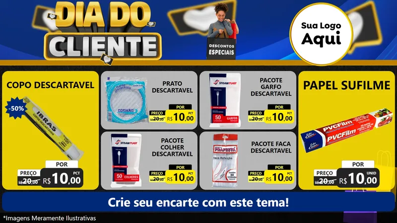 Modelo de TV para TV Horizontal com o tema Dia Do Cliente para Embalagens