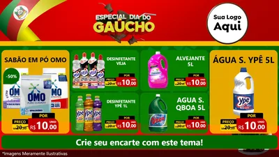 Modelo de TV para TV Horizontal com o tema Especial Dia do Gaúcho para Produtos de Limpeza