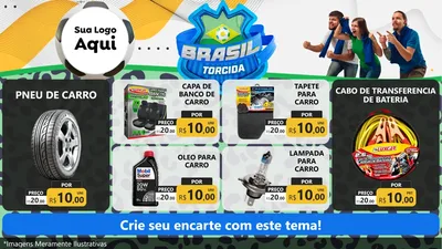 Modelo de TV para TV Horizontal com o tema Brasil Torcida - Copa para Auto peças