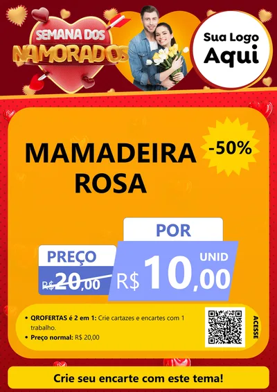 Modelo de Cartaz para Cartaz A4 Vertical com o tema Semana dos Namorados para Bebês
