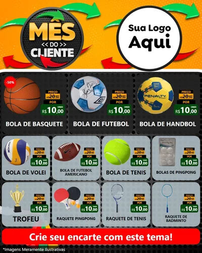 Modelo de Rede Social para Feed Instagram com o tema Mês do Cliente para Artigos Esportivos