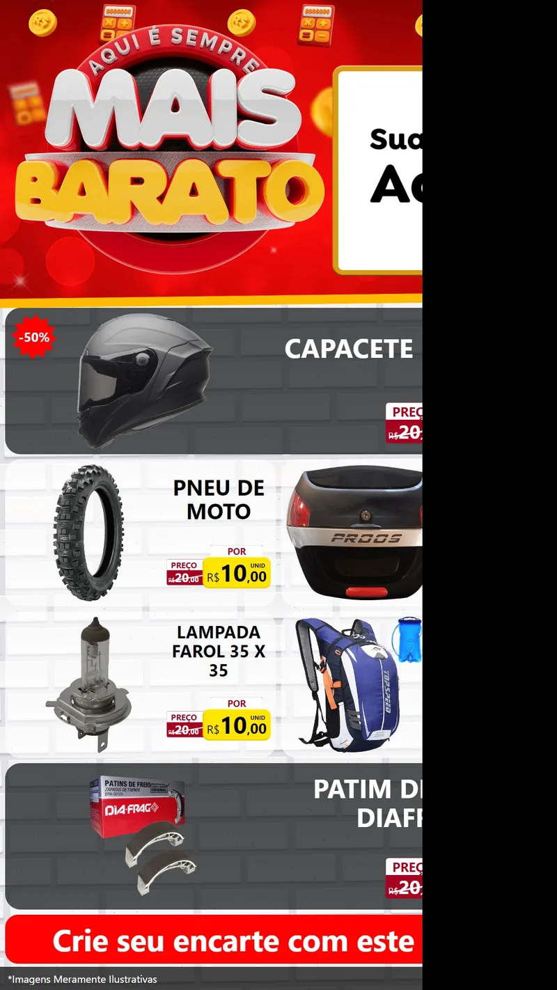 Modelo de TV para TV Vertical com o tema Mais Barato para Moto peças