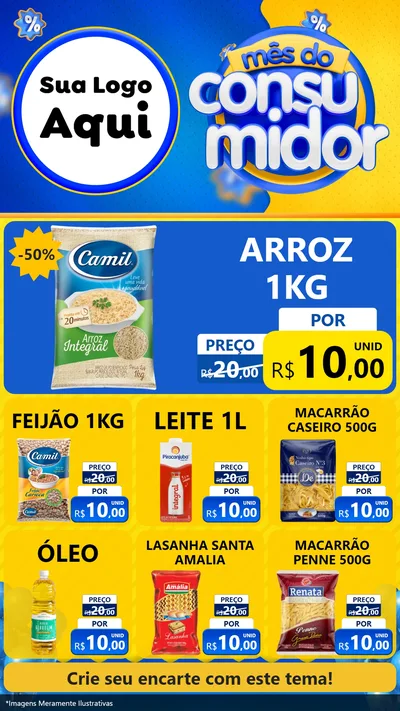 Modelo de Rede Social para Stories com o tema Mês do Consumidor para Supermercado