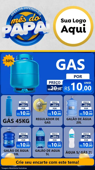 Modelo de Rede Social para Stories com o tema Ofertas Imperdíveis Mês Do Papai para Água e gás