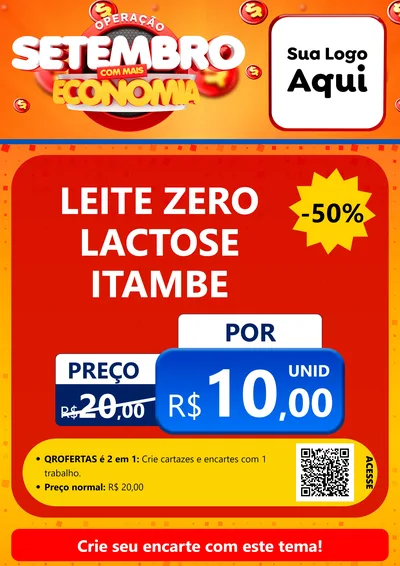Modelo de Cartaz para Cartaz A4 Vertical com o tema Operação Setembro Com Muita Economia para Frios e Laticínios