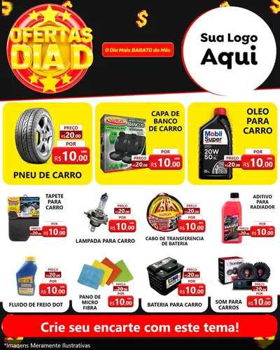 Modelo de Rede Social para Feed Instagram com o tema Dia D para Auto peças