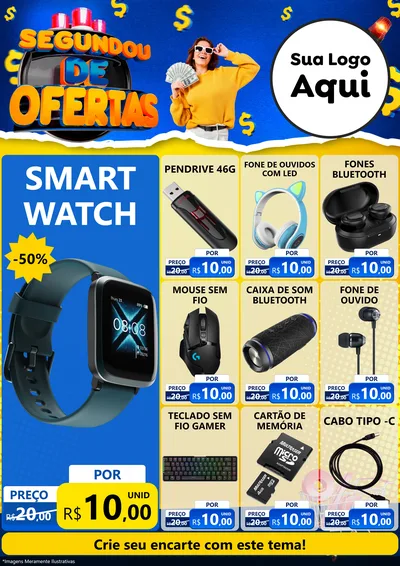 Modelo de Encarte para Encarte A4 Vertical com o tema Segundou de Ofertas para Informática