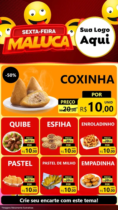 Modelo de Rede Social para Stories com o tema Sexta-feira Maluca para Salgadaria
