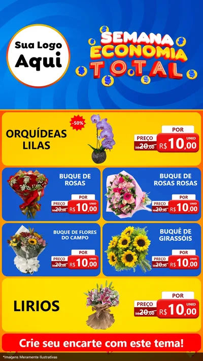 Modelo de TV para TV Vertical com o tema Semana Economia Total para Floricultura e jardim