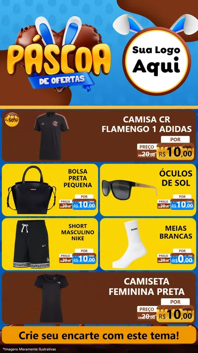 Modelo de TV para TV Vertical com o tema Páscoa de Ofertas para Roupas e acessórios