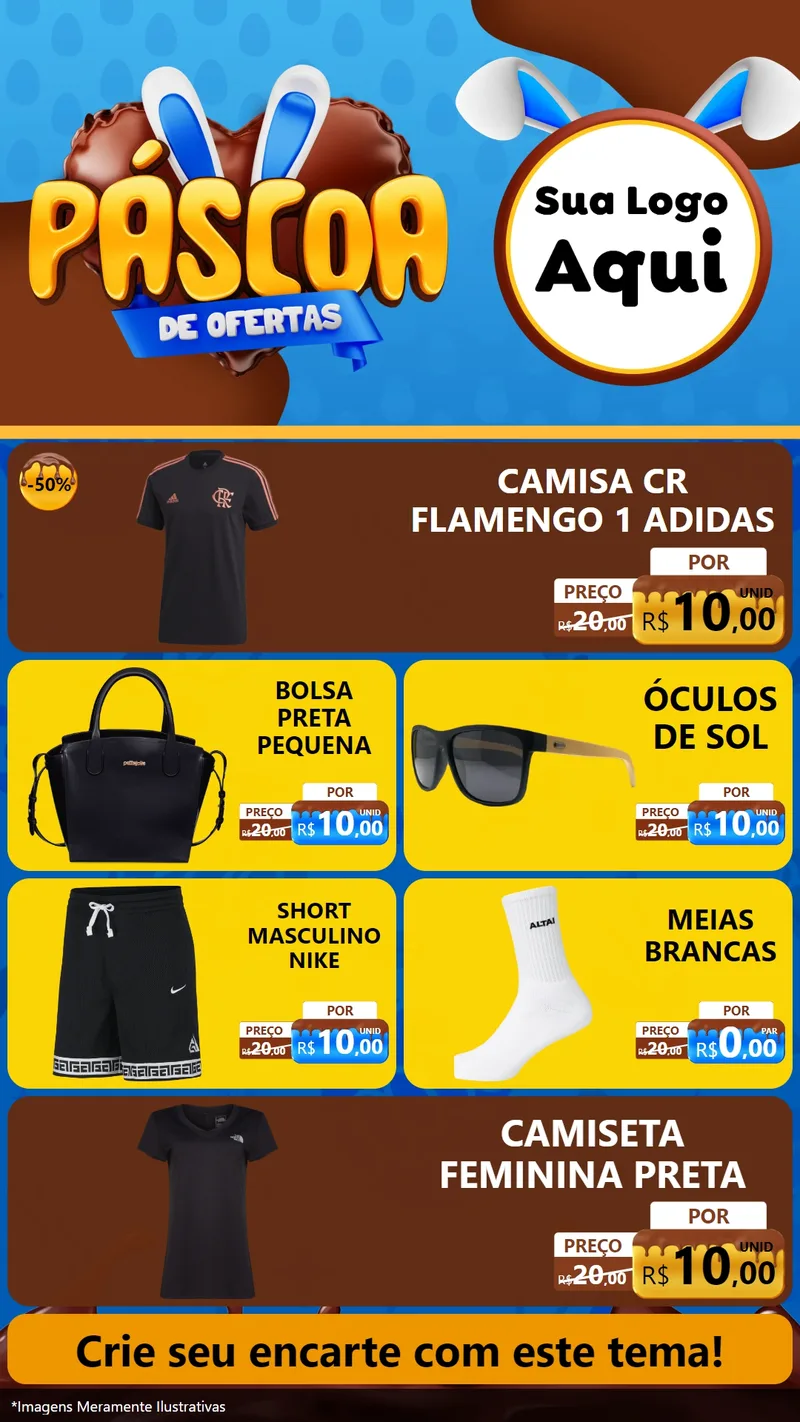 Modelo de TV para TV Vertical com o tema Páscoa de Ofertas para Roupas e acessórios