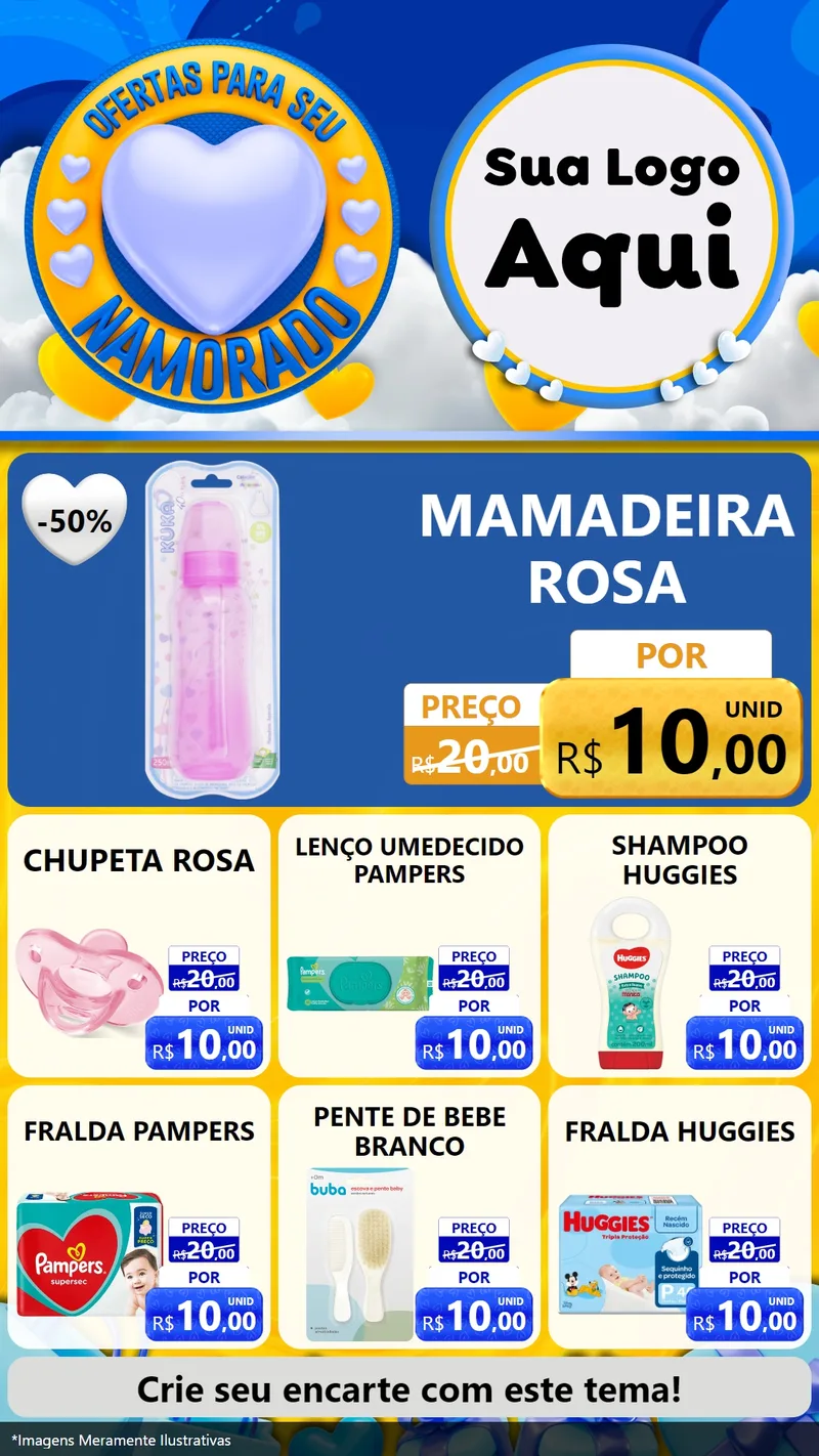 Modelo de Rede Social para Stories com o tema Ofertas Para Seu Namorado para Bebês