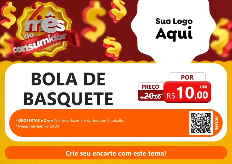 Modelo de Cartaz para Cartaz A4 Horizontal com o tema Mês do consumidor para Artigos Esportivos