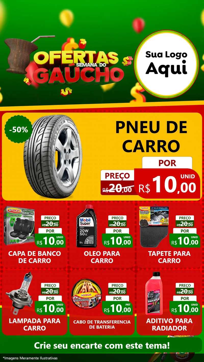 Modelo de Rede Social para Stories com o tema Ofertas Semana Do Gaúcho para Auto peças