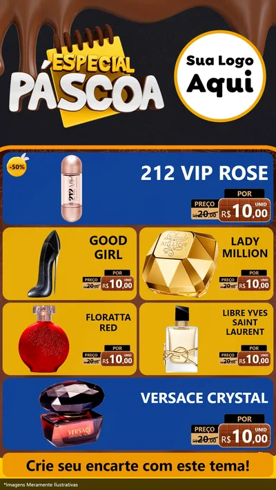 Modelo de TV para TV Vertical com o tema Especial Páscoa para Perfumes