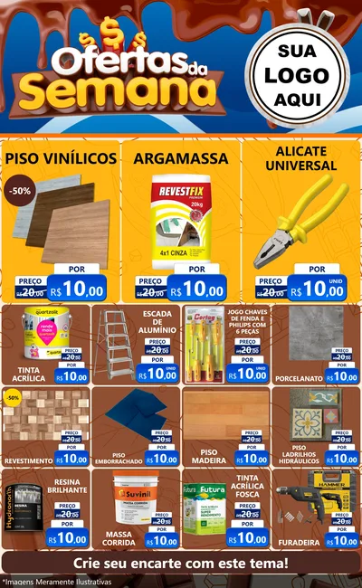 Modelo de Encarte para Encarte Grande com o tema Ofertas da Semana - Páscoa para Material para Construção