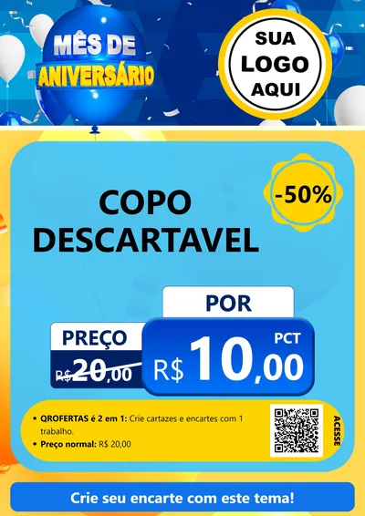 Modelo de Cartaz para Cartaz A4 Vertical com o tema Mês de Aniversário para Embalagens