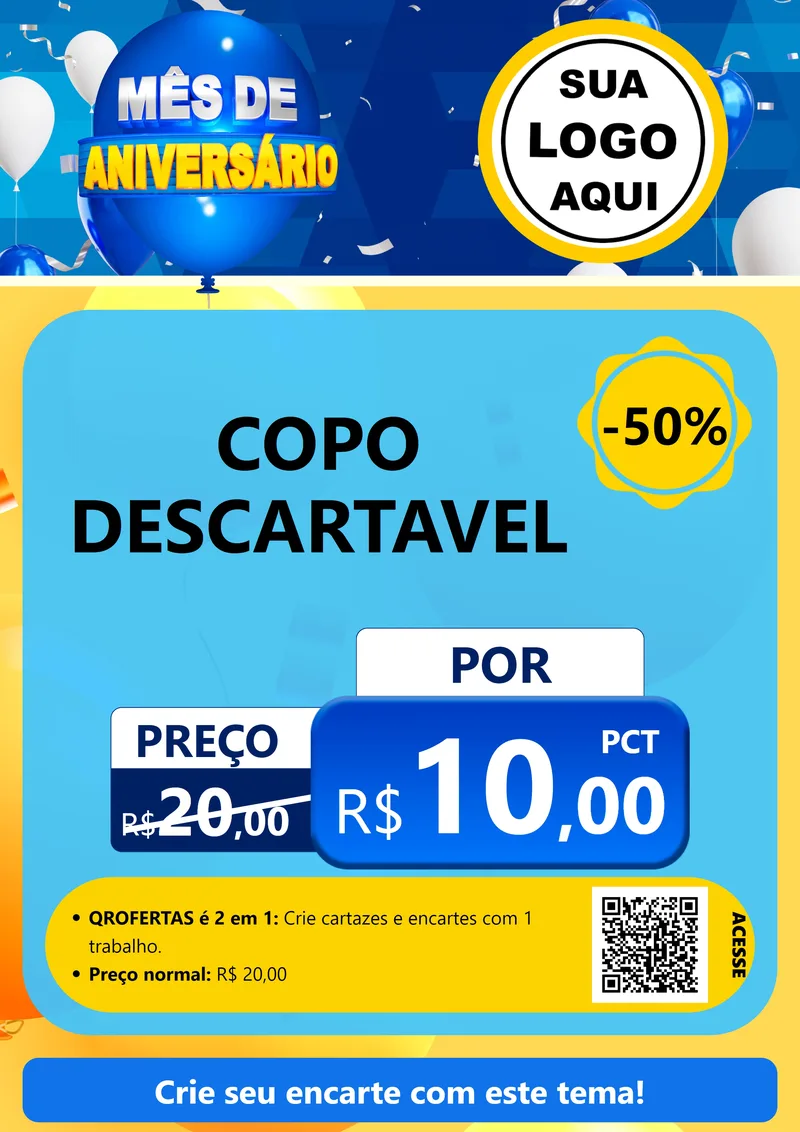 Modelo de Cartaz para Cartaz A4 Vertical com o tema Mês de Aniversário para Embalagens