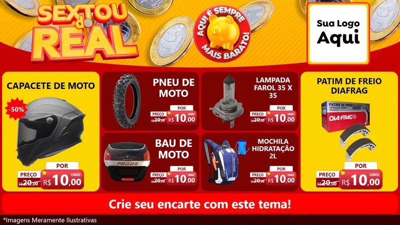 Modelo de TV para TV Horizontal com o tema Sextou do Real para Moto peças