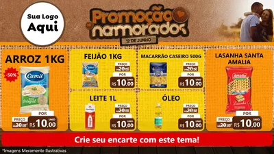Modelo de TV para TV Horizontal com o tema Promoção Namorados para Supermercado