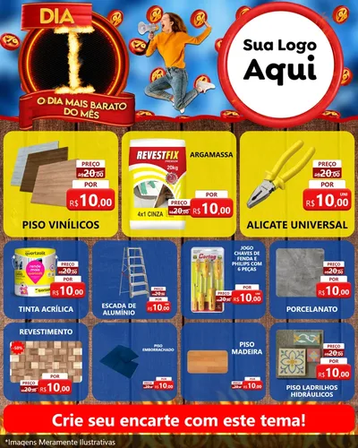 Modelo de Rede Social para Feed Instagram com o tema Dia I - O Dia Mais Barato Do Mês para Material para Construção