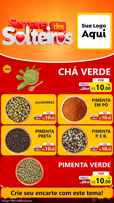 Modelo de TV para TV Vertical com o tema Semana dos Solteiros para Produtos Naturais
