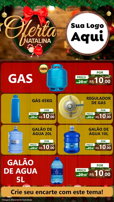 Modelo de TV para TV Vertical com o tema Ofertas Natalina para Água e gás