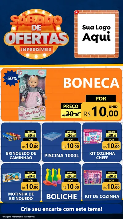 Modelo de Rede Social para Stories com o tema Sábado de Ofertas Imperdíveis para Brinquedos