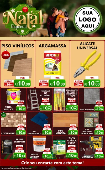Modelo de Encarte para Encarte Grande com o tema Natal Especial para Material para Construção