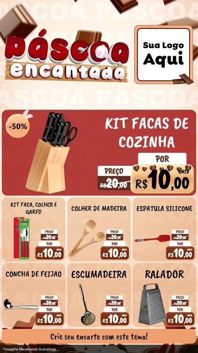 Modelo de Rede Social para Stories com o tema Páscoa Encantada para Utilidades Domésticas