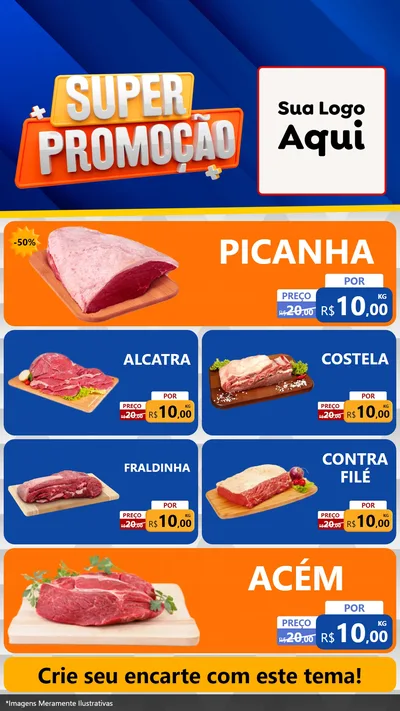 Modelo de TV para TV Vertical com o tema Super Promoção para Açougue