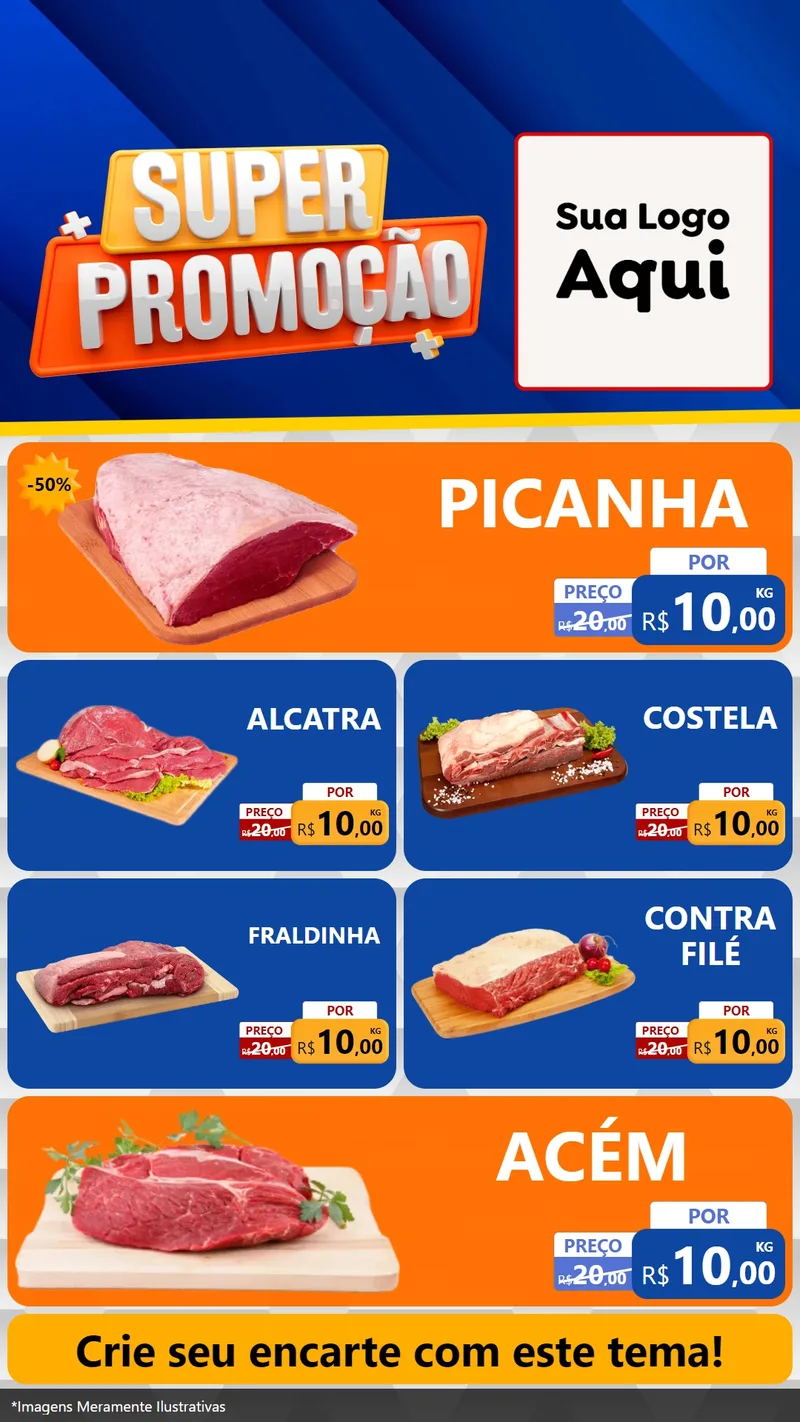 Modelo de TV para TV Vertical com o tema Super Promoção para Açougue