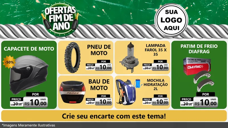 Modelo de TV para TV Horizontal com o tema Ofertas Fim de Ano para Moto peças