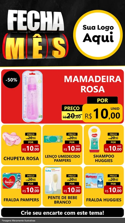 Modelo de Rede Social para Stories com o tema Fecha Mês para Bebês