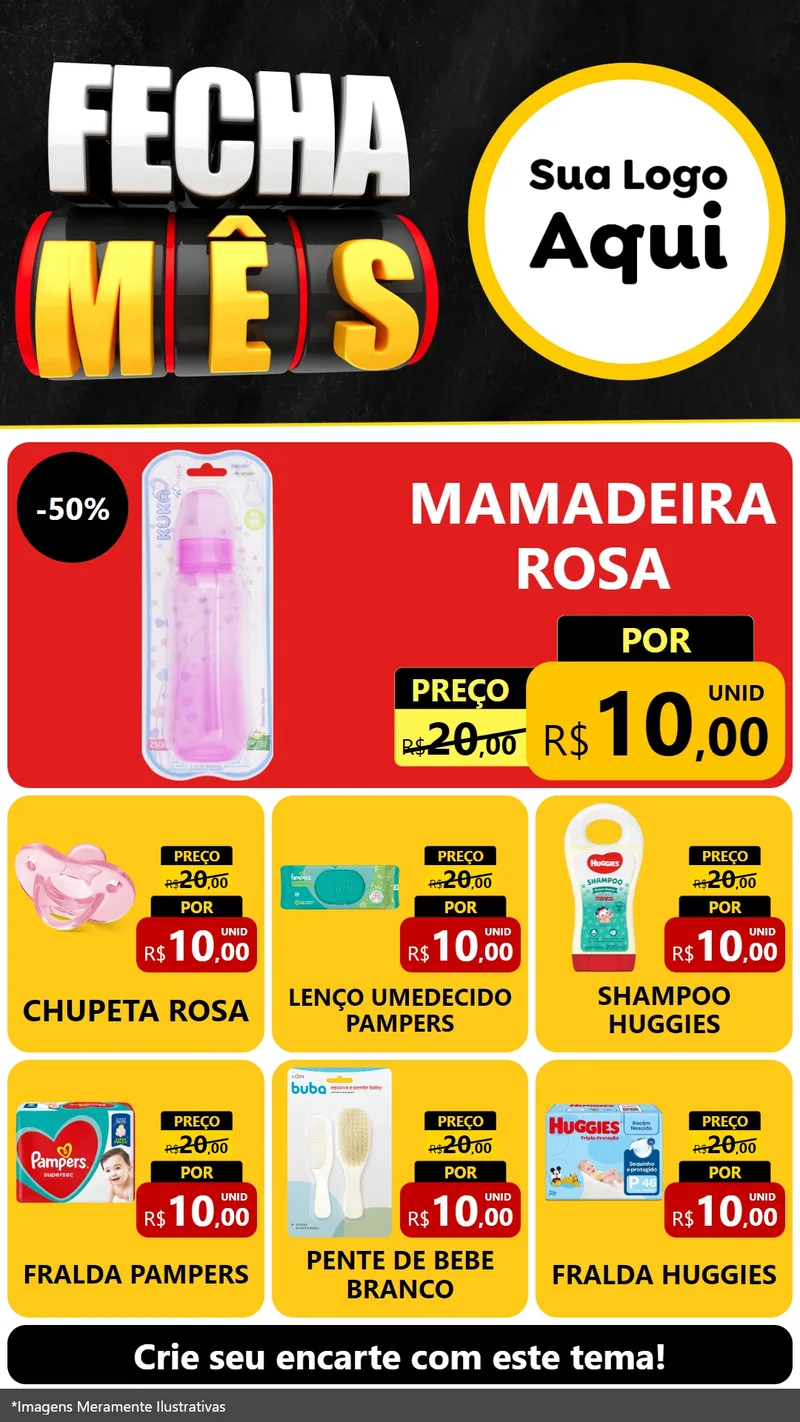Modelo de Rede Social para Stories com o tema Fecha Mês para Bebês