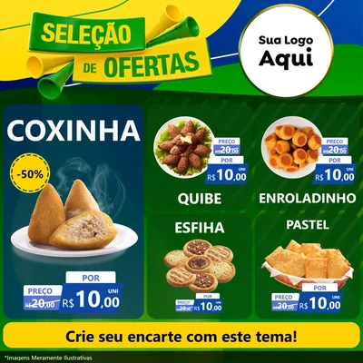 Modelo de Rede Social para Feed Facebook com o tema Seleção de Ofertas - Copa para Salgadaria