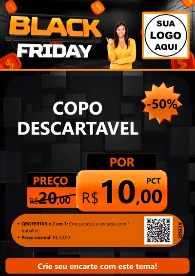 Modelo de Cartaz para Cartaz A4 Vertical com o tema Black Friday para Embalagens