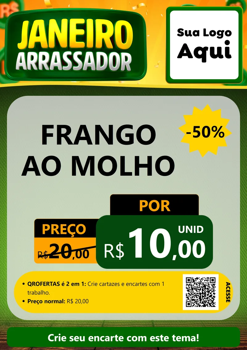 Modelo de Cartaz para Cartaz A4 Vertical com o tema Janeiro Arrasador para Restaurante