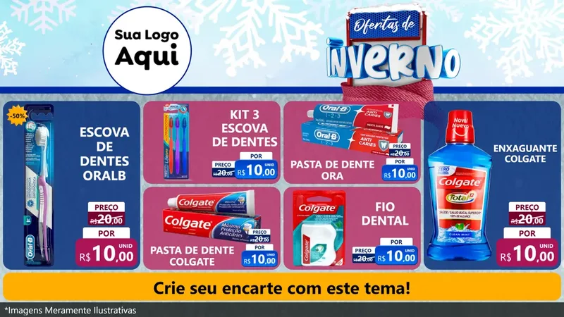 Modelo de TV para TV Horizontal com o tema Ofertas de Inverno para Higiene Pessoal