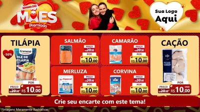 Modelo de TV para TV Horizontal com o tema Semana das Mães Premiada para Peixaria