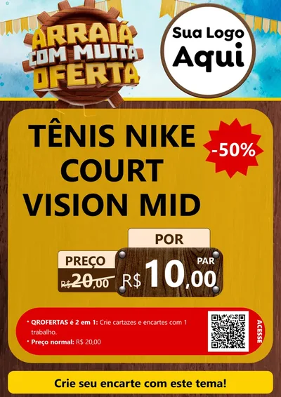Modelo de Cartaz para Cartaz A4 Vertical com o tema Ofertas de São João - Junina para Calçados