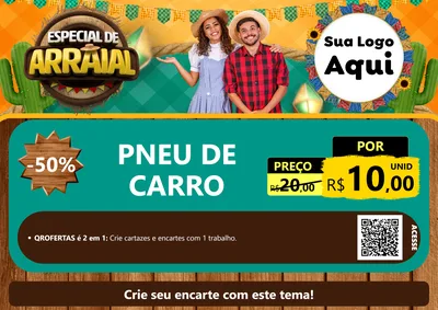 Modelo de Cartaz para Cartaz A4 Horizontal com o tema Especial De Arraial para Auto peças