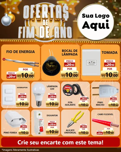 Modelo de Rede Social para Feed Instagram com o tema Ofertas de Fim de Ano para Materiais Elétricos