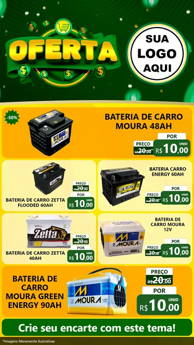 Modelo de TV para TV Vertical com o tema Oferta para Baterias Elétricas