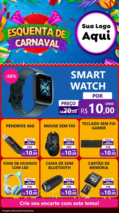 Modelo de Rede Social para Stories com o tema Esquenta de Carnaval para Informática