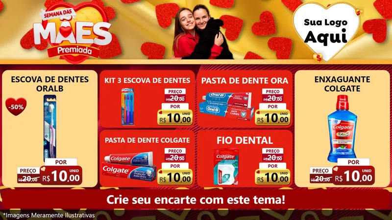 Modelo de TV para TV Horizontal com o tema Semana das Mães Premiada para Higiene Pessoal