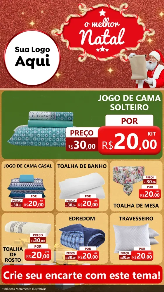 Modelo de Rede Social para Stories com o tema O Melhor Natal para Cama, Mesa e Banho