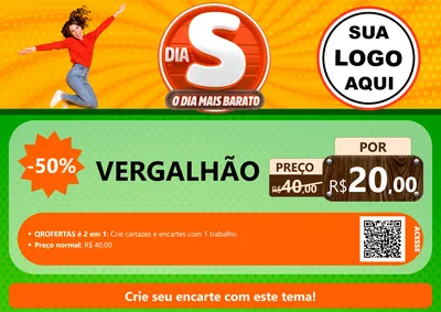 Modelo de Cartaz para Cartaz A4 Horizontal com o tema Dia S - O Dia Mais Barato para Ferragens
