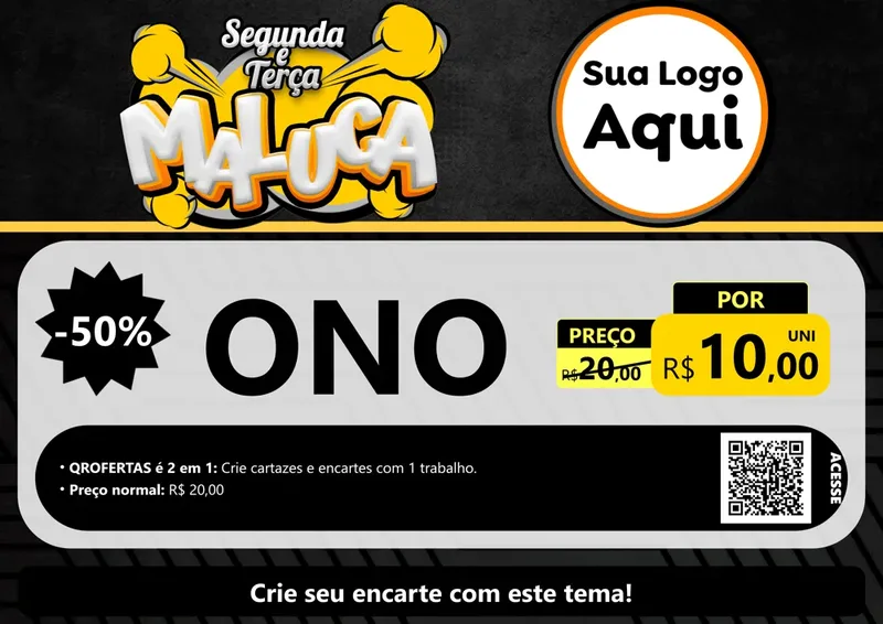 Modelo de Cartaz para Cartaz A4 Horizontal com o tema Segunda e Terça Maluca para Óticas